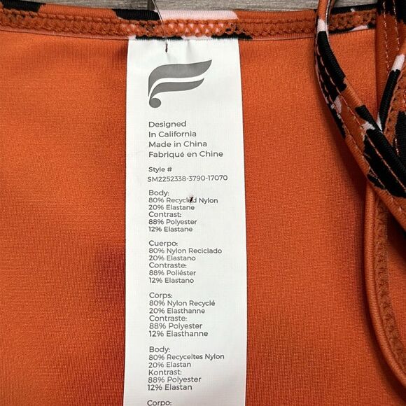 Fabletics Strappy Bikini Bottom Orange Black Animal Print Size XXL‎ - Picture 10 of 10